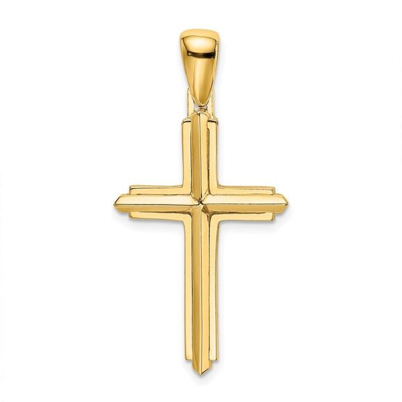 10K Yellow Gold Polished Cross Charm